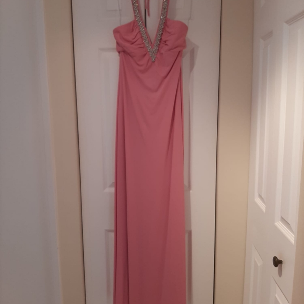 Beautiful Abs Allen Schwartz Pink Evening Essentials Gown Size Small View 3